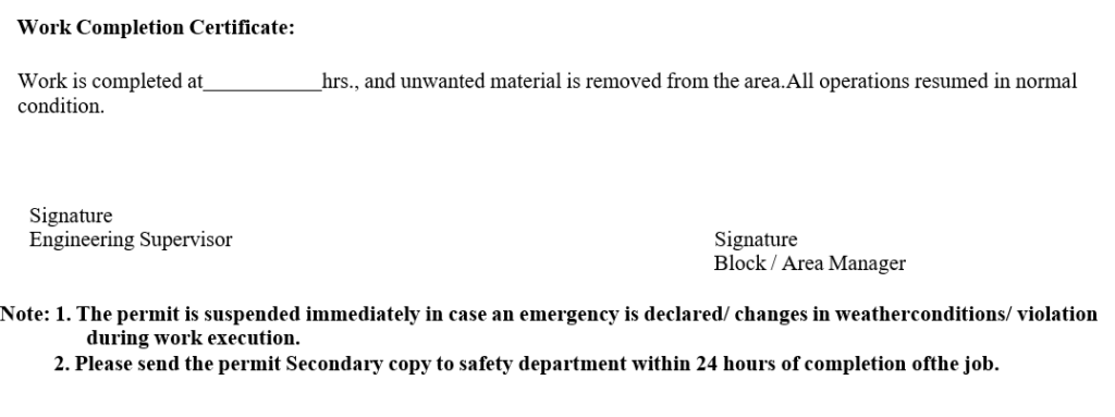 HEIGHT WORK PERMIT