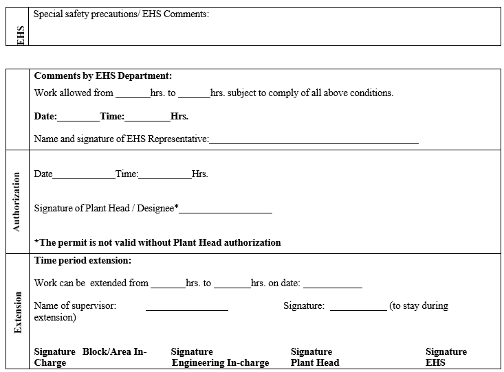 PERMIT TO CONFINED SPACE ENTRY