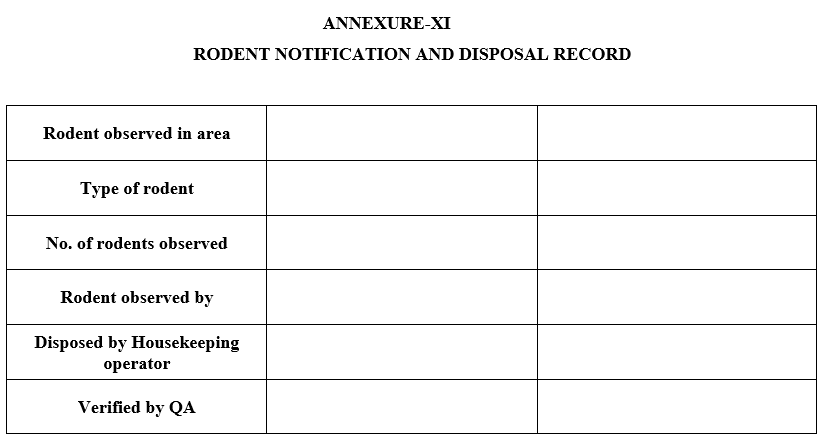 RODENT NOTIFICATION AND DISPOSAL RECORD