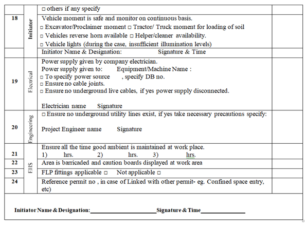 PERMIT TO EXCAVATION WORK