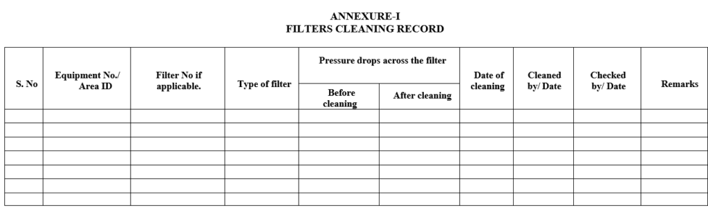 FILTER CLEANING /record