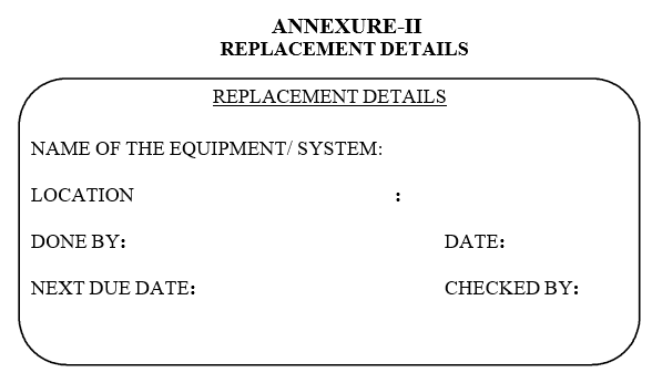 REPLACEMENT DETAILS