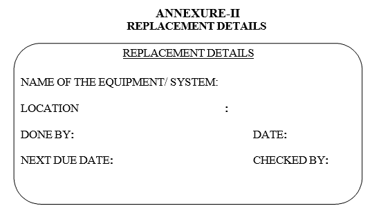 REPLACEMENT DETAILS