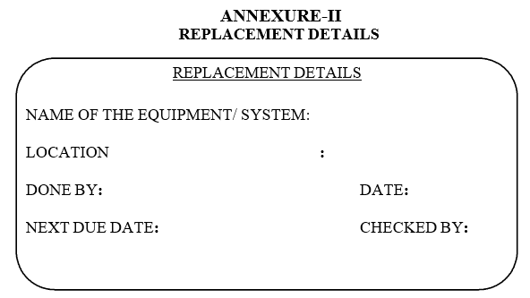 REPLACEMENT DETAILS