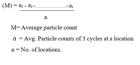 Formula for calculate the particle count UCL