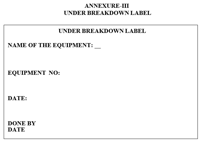 UNDER BREAKDOWN LABEL