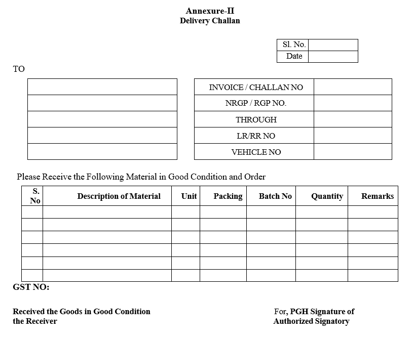Delivery Challan