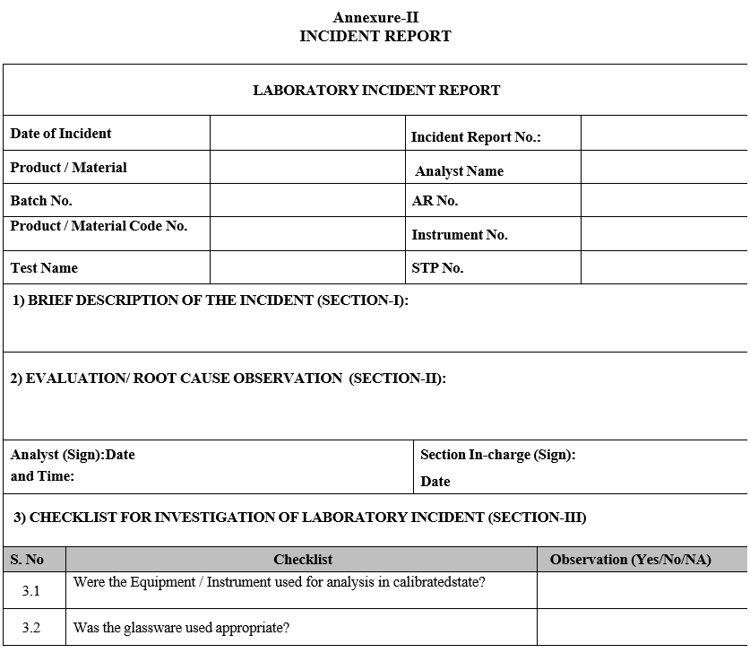 INCIDENT REPORT