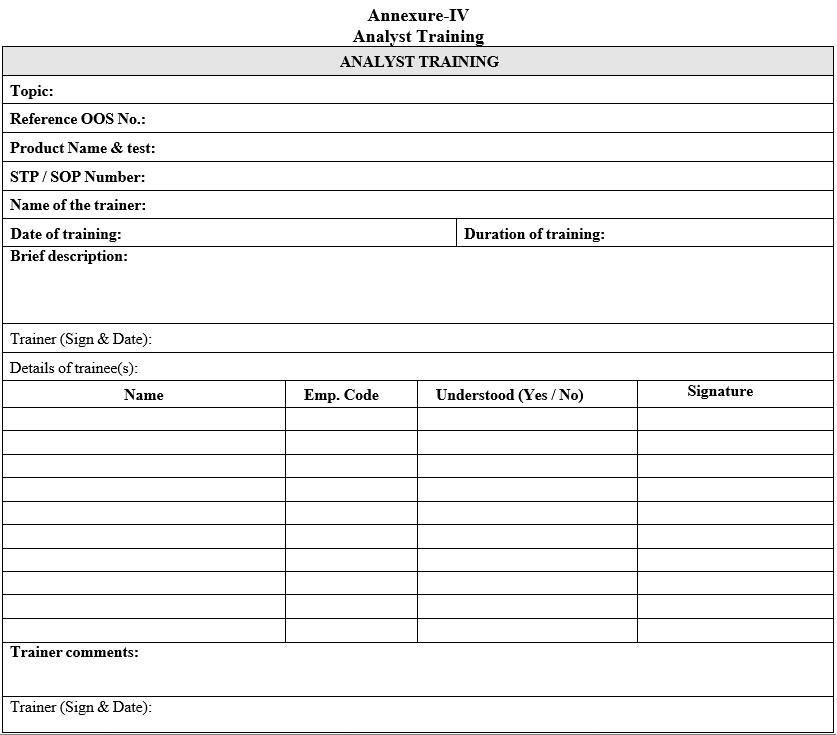 Analyst Training