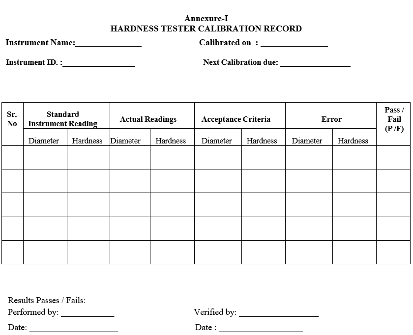HARDNESS TESTER CALIBRATION
