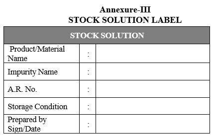 STOCK SOLUTION LABEL