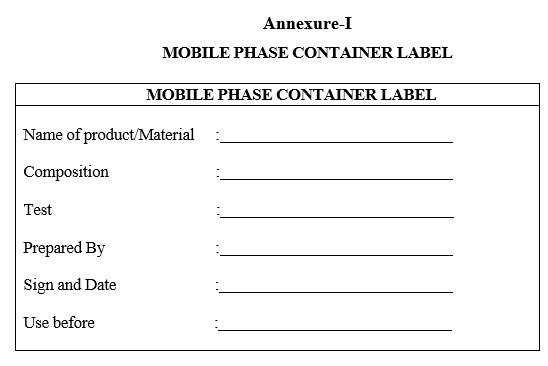 MOBILE PHASE CONTAINER LABEL