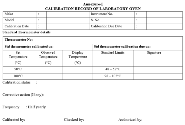 CALIBRATION OF LABORATORY OVEN Make: HBio – PharmaGuideHub