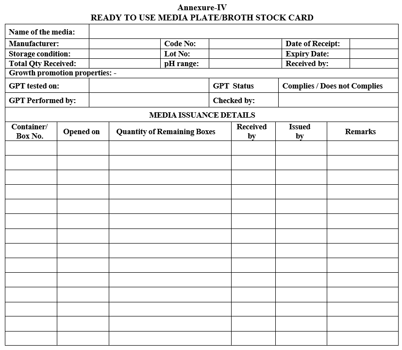 READY TO USE MEDIA PLATE/BROTH STOCK CARD