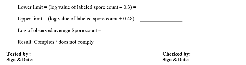 TOTAL VIABLESPORE COUNT REPORT