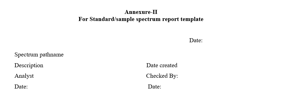 For Standard/sample spectrum report template 