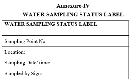 WATER SAMPLING STATUS LABEL