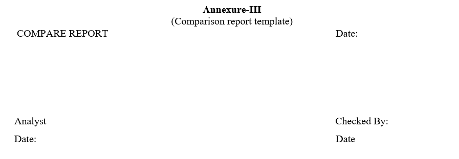 Comparison report template