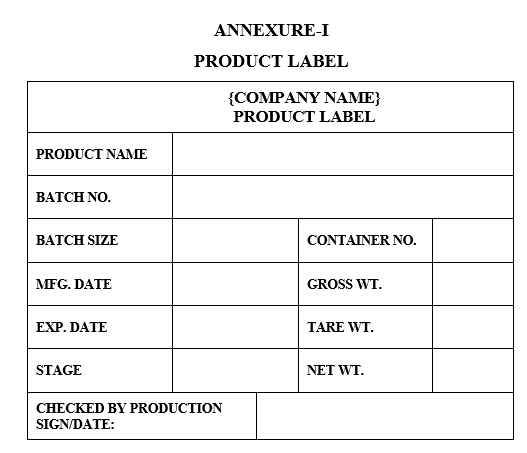 PRODUCT LABEL