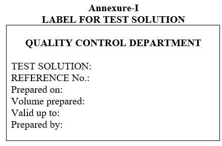 LABEL FOR TEST SOLUTION