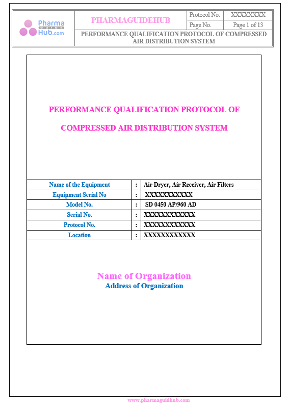 PERFORMANCE QUALIFICATION PROTOCOL OF COMPRESSED AIR DISTRIBUTION SYSTEM