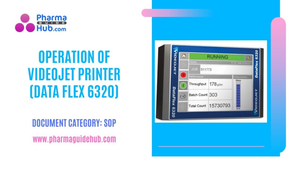 OPERATION OF VIDEOJET PRINTER (DATA FLEX 6320)