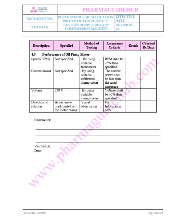 PERFORMANCE QUALIFICATION PROTOCOL FOR SEJONG 77 STATION DOUBLE ROTARY ...