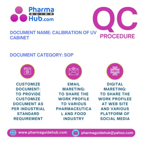 CALIBRATION OF UV CABINET