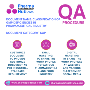 CLASSIFICATION OF GMP DEFICIENCIES IN PHARMACEUTICAL INDUSTRY