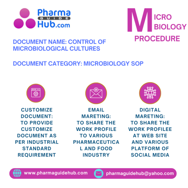 CONTROL OF MICROBIOLOGICAL CULTURES