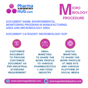 ENVIRONMENTAL MONITORING PROGRAM IN MANUFACTURING AREA AND MICROBIOLOGY AREA