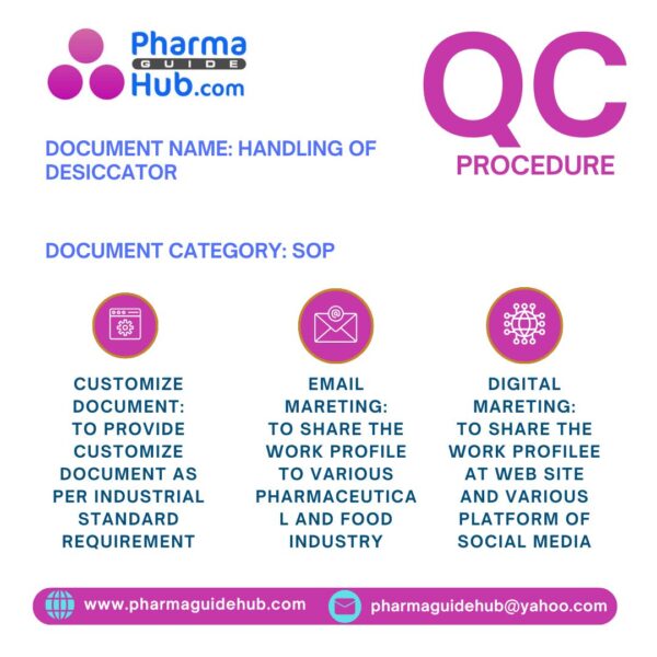 HANDLING OF DESICCATOR