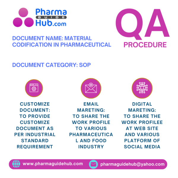 MATERIAL CODIFICATION IN PHARMACEUTICAL