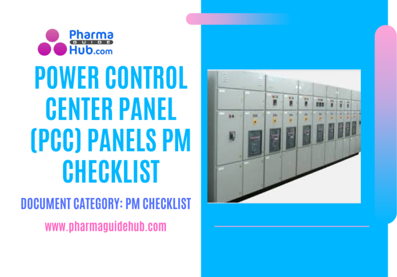 Power Control Center Panel (PCC) Panels PM Checklist