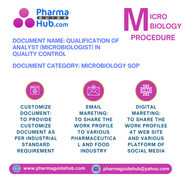 QUALIFICATION OF ANALYST (MICROBIOLOGIST) IN QUALITY CONTROL