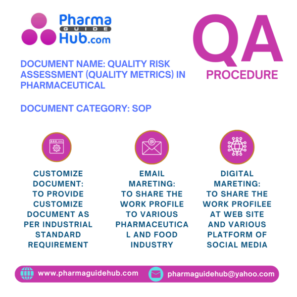 QUALITY RISK ASSESSMENT (QUALITY METRICS) IN PHARMACEUTICAL