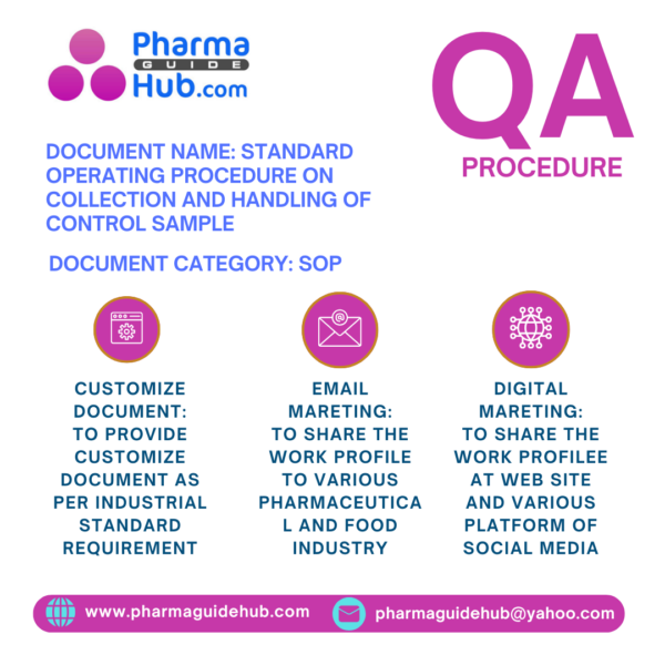 STANDARD OPERATING PROCEDURE ON COLLECTION AND HANDLING OF CONTROL SAMPLE