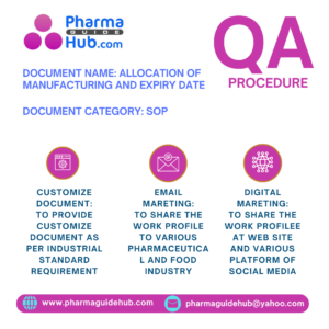 SOP ALLOCATION OF MANUFACTURING AND EXPIRY DATE