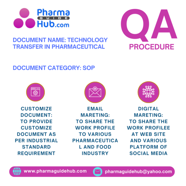 TECHNOLOGY TRANSFER IN PHARMACEUTICAL