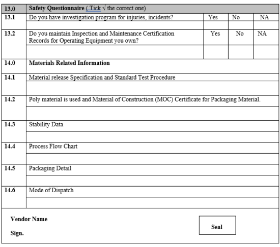 VENDOR QUALIFICATION – PharmaGuideHub