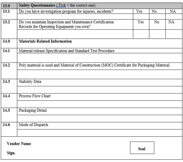 VENDOR QUALIFICATION – PharmaGuideHub