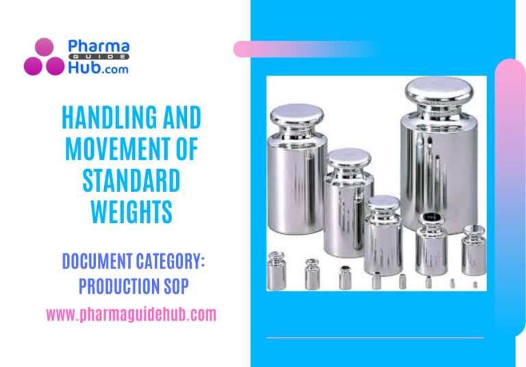 HANDLING AND MOVEMENT OF STANDARD WEIGHTS – PharmaGuideHub