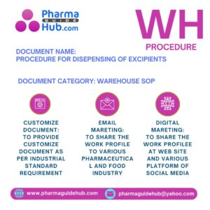 PROCEDURE FOR DISEPENSING OF EXCIPIENTS