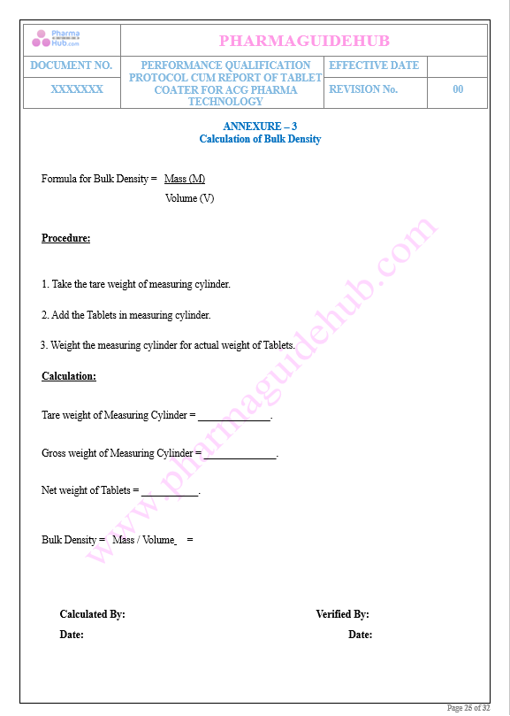 PERFORMANCE QUALIFICATION OF TABLET COATING MACHINE