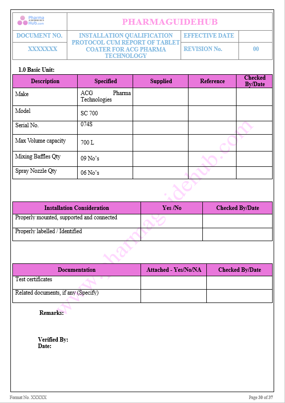 INSTALLATION QUALIFICATION 