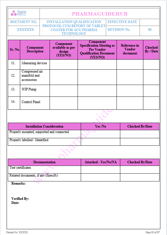 INSTALLATION QUALIFICATION 