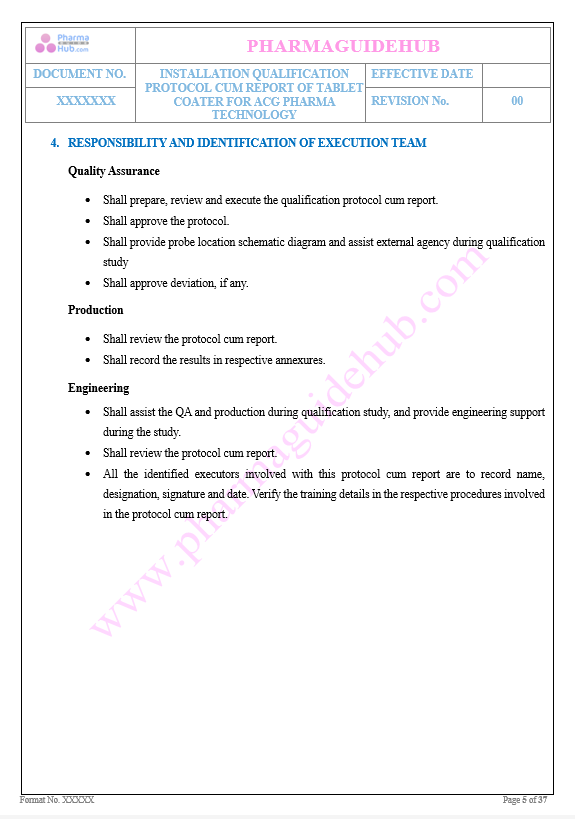 INSTALLATION QUALIFICATION PROTOCOL CUM REPORT OF TABLET COATER FOR ACG PHARMA TECHNOLOGY