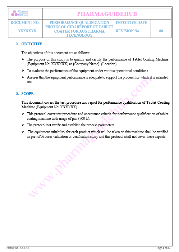 Performance Qualification of Tablet Coating MAchine