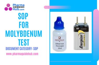 SOP FOR MOLYBDENUM TEST