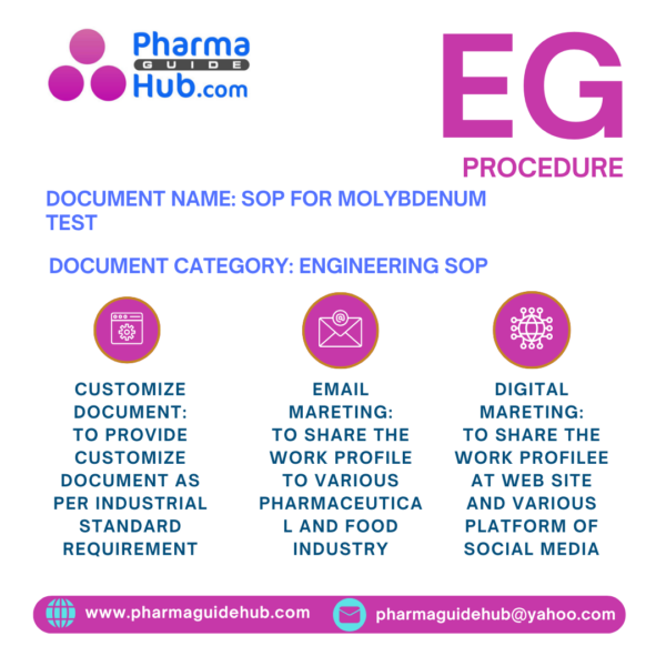 SOP FOR MOLYBDENUM TEST